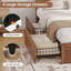 Cadre de lit double Farmhouse avec tête de lit et armoires de rangement, cadre de lit plateforme en bois avec 4 tiroirs, aucun sommier nécessaire, brun-104576603-104576601
