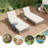 Gray Solid Wood Double Outdoor Lounge Chair With 5 Adjustable Positions, Thickened Waterproof Cushion, Suitable For Pools, Balconies, And Gardens.-78478900-78478907