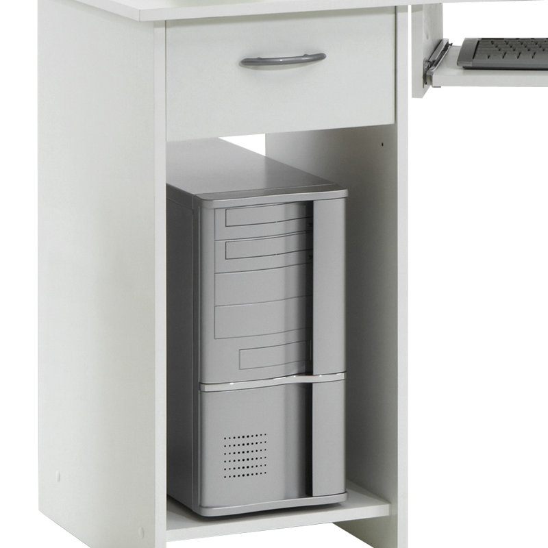 L-Shaped Computer Desk, White