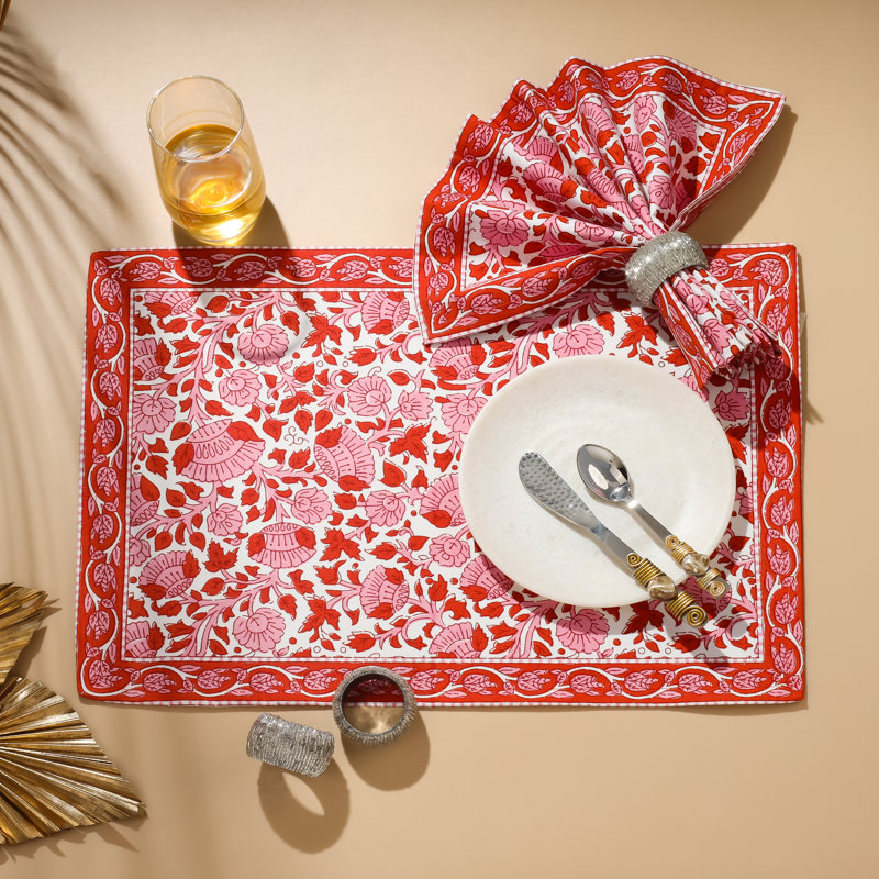 Napperons en coton Crimson Infusion Block