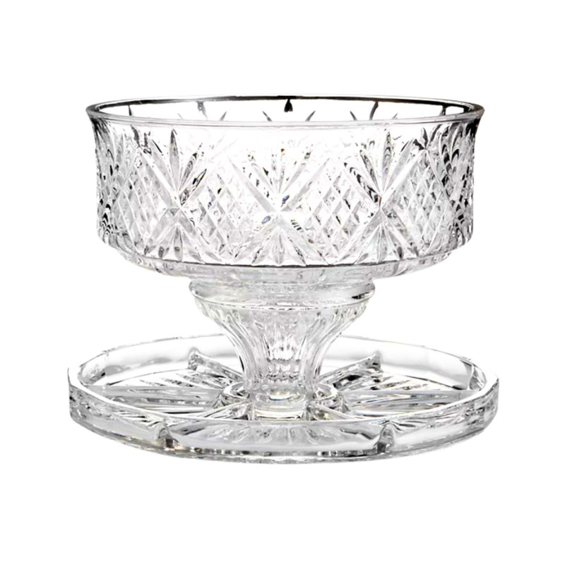 Clear Crystal Pedestal Cake Stand with Dome