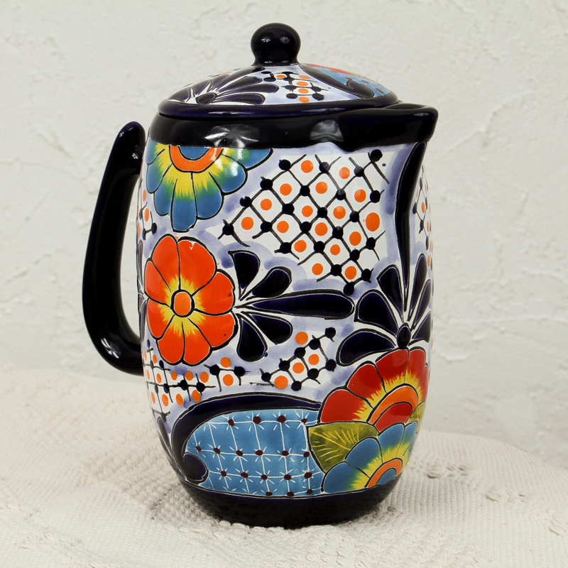 Etheline Handmade Raining Flowers Ceramic Coffee Carafe