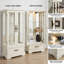 Vitrine lumineuse vitrée à 2 portes avec tablettes réglables, tiroir intégré et ampoule incluse-1309848520