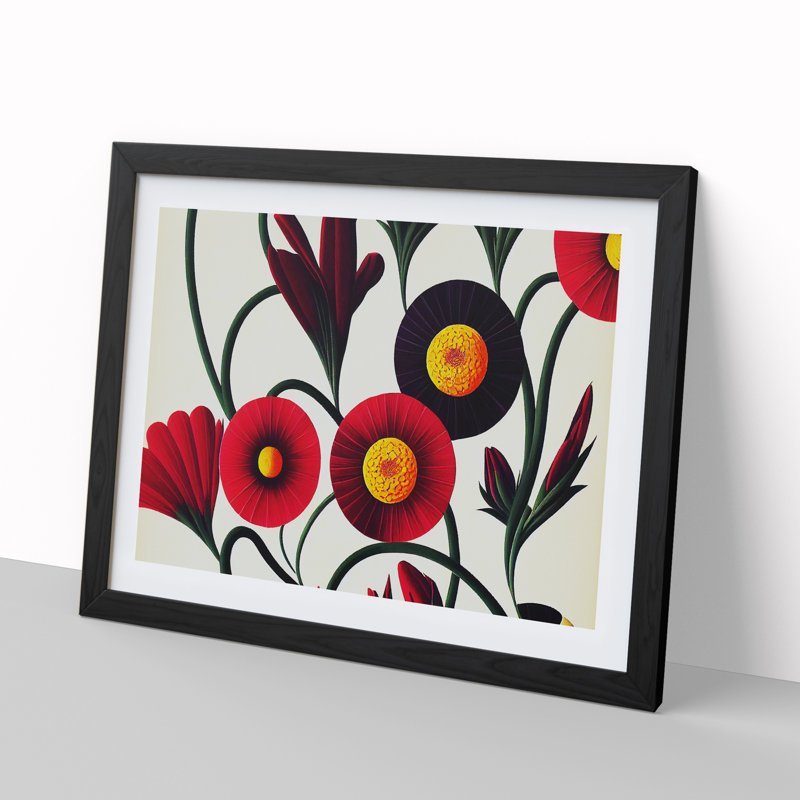 XH1022-7115X Precious Flowers - Single Picture Frame Print, 46cm H x 64cm W x 2cm D, Black Framed