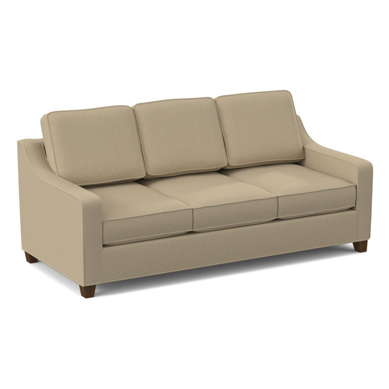 Clark 82" Square Arm Sofa Bed Sleeper with Reversible Cushions, Montana Walnut, Hybrid, Antic Sahara