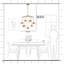 Lustre 7 lumières en verre décalé - douilles E12 pivotantes à 90 °, réglable de 35 à 90 po, structure dorée, 27,4 po de largeur - luminaire de salle à manger moderne