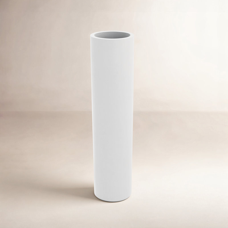Cilindro - Resin Tower Pot Planter - Basic, White, 31.5" H x 7.75" W x 7.75" D