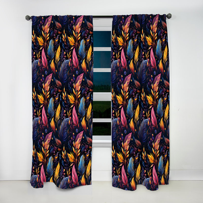 Mystical Boho Boho Motif - Rideau abstrait Boho - Rideau abstrait obscurcissant - 1 panneau, L 52 po x L 84 po