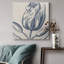 «Indigo Floral on Linen IV», reproduction d'art sur toile tendue-323297107
