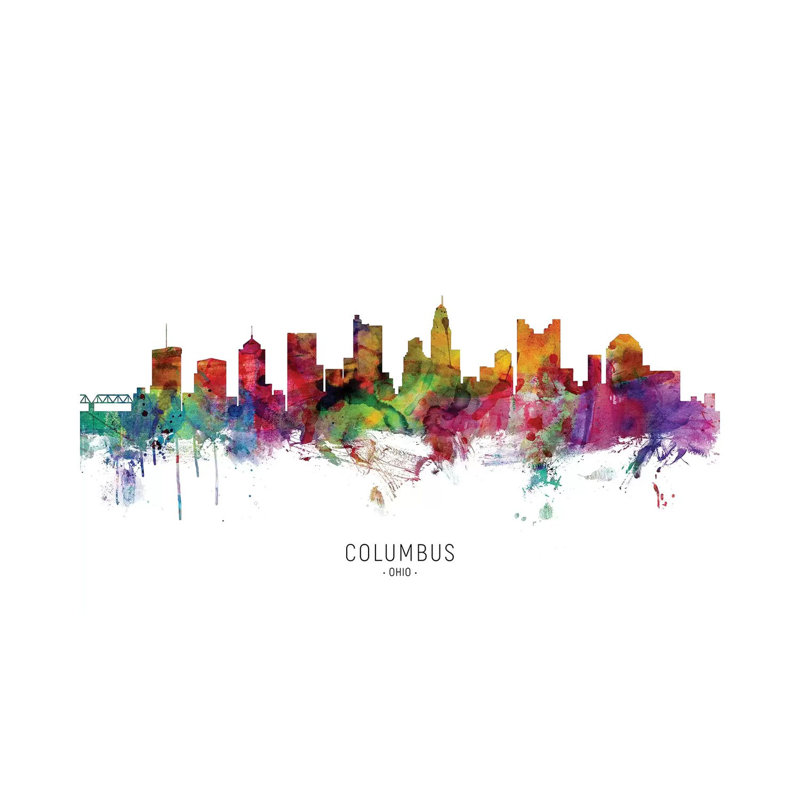Columbus Ohio Skyline by Michael Tompsett - Wrapped Canvas Print, 20.32 cm H x 30.48 cm W