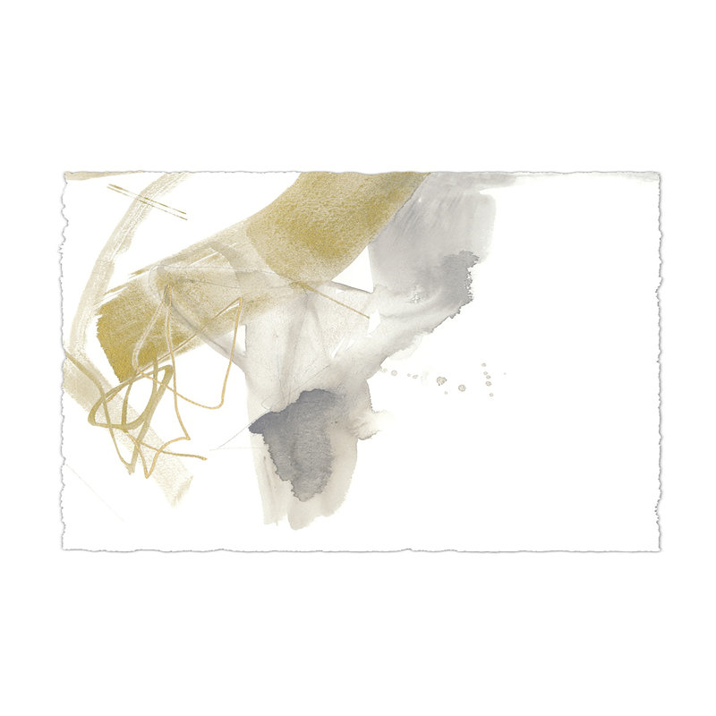 Gold & Grey Exploration IX by Jennifer Goldberger - Wrapped Canvas Painting, 20cm H x 30cm W