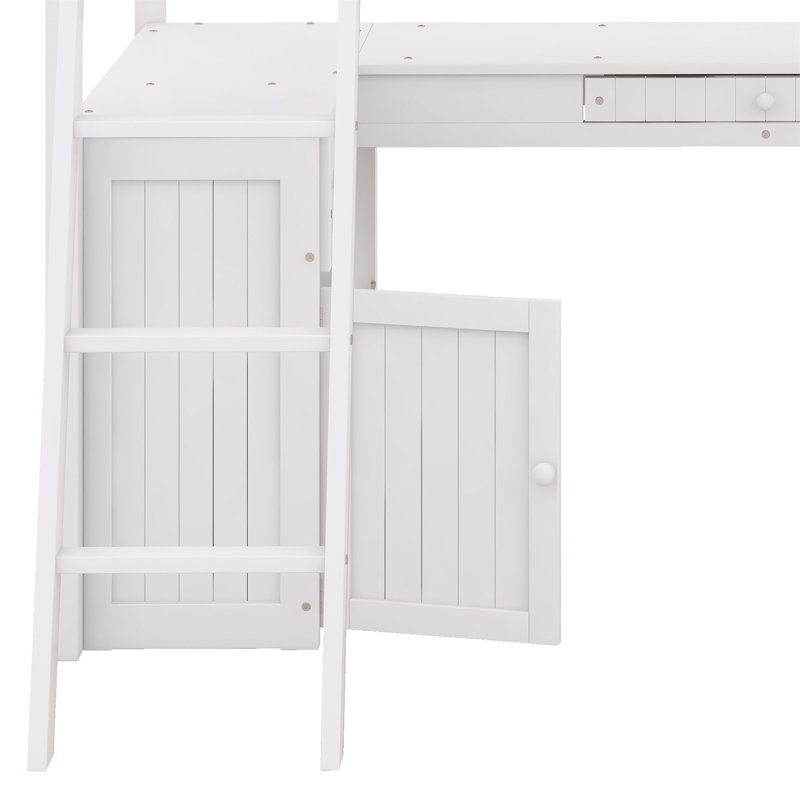 Janenne Kids Twin Loft Bed, White