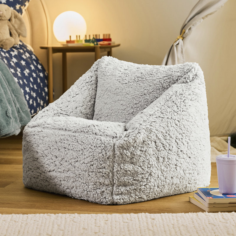 icon Kids Teddy Bear Armchair Bean Bag Natural Childrens Bean Bags, Grey