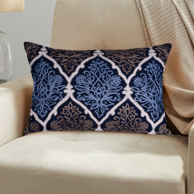 SkeltinCleveland Embroidered Floral Lumbar Pillow