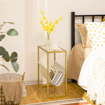 Agamjit 40 cm W Iron Bedside Table