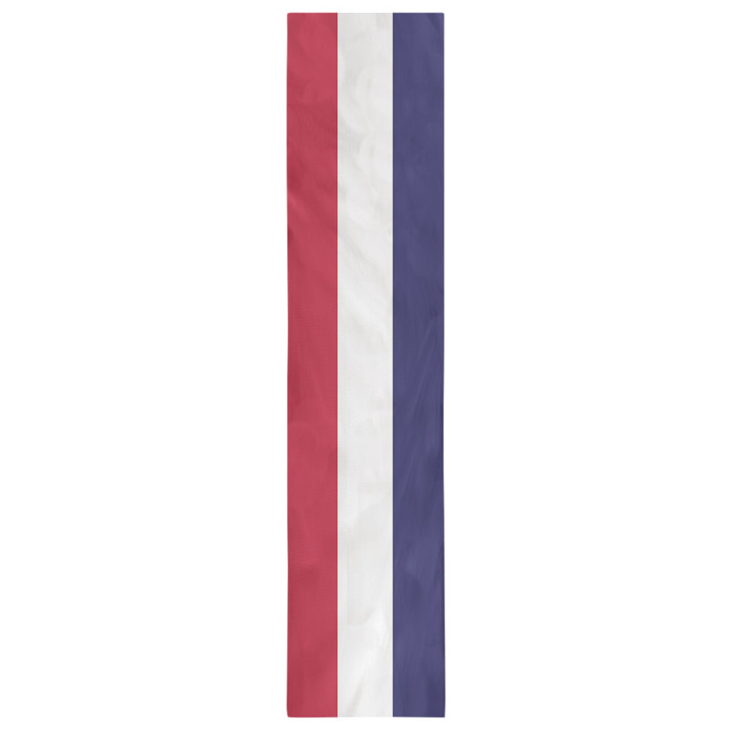 Chemin de table, Saint-Louis, 72 po x 16 po, Rouge / blanc / bleu marine foncé