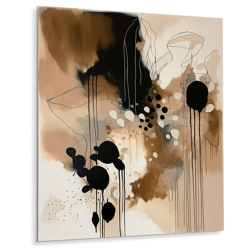 «Brown Mindful Abstraction II», impression sur métal sans cadre, H 40 po x l 30 po x P 1 po