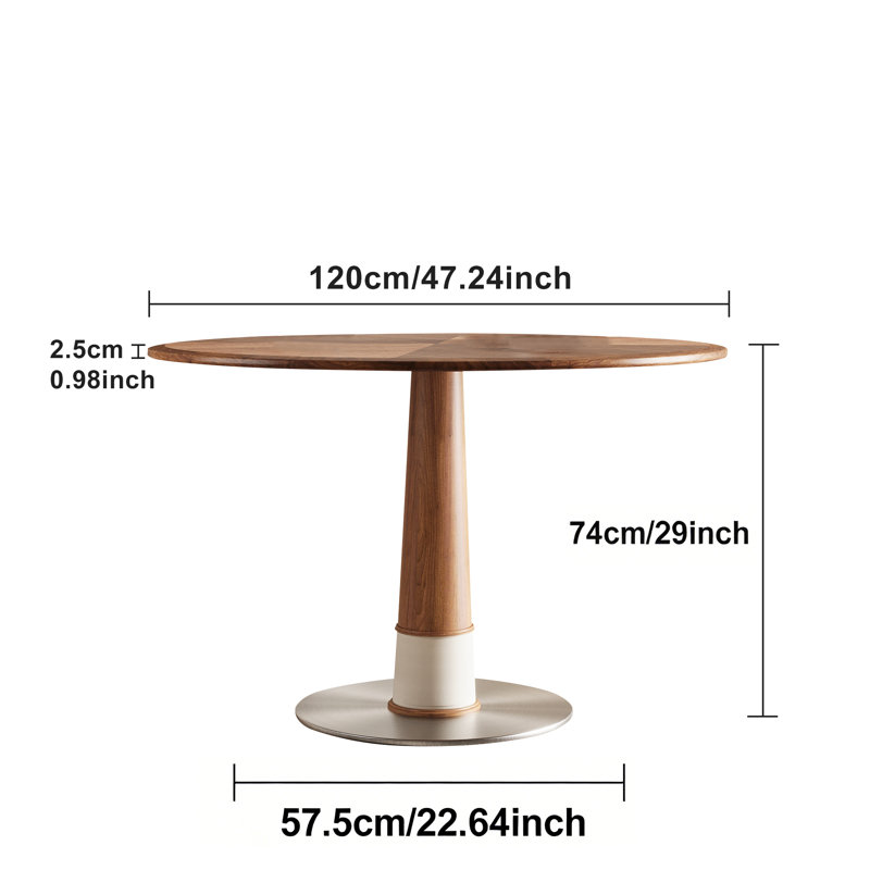 Oak Dining Table with Wood Base