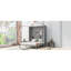 Lit pliant avec tablettes, gris - facile à tirer et à utiliser, grand lit, transformez votre armoire de salon pour une fabrication confortable de porte-matelas en contreplaqué