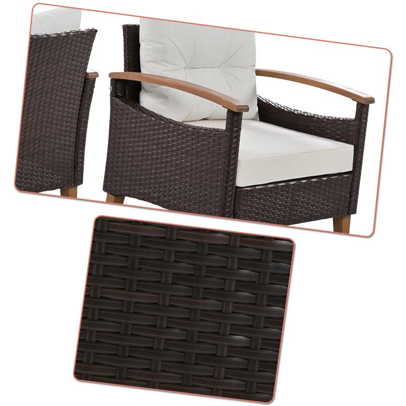 Ensemble de conversation d'extérieur pour 4 personnes avec coussins Savonna, Beige