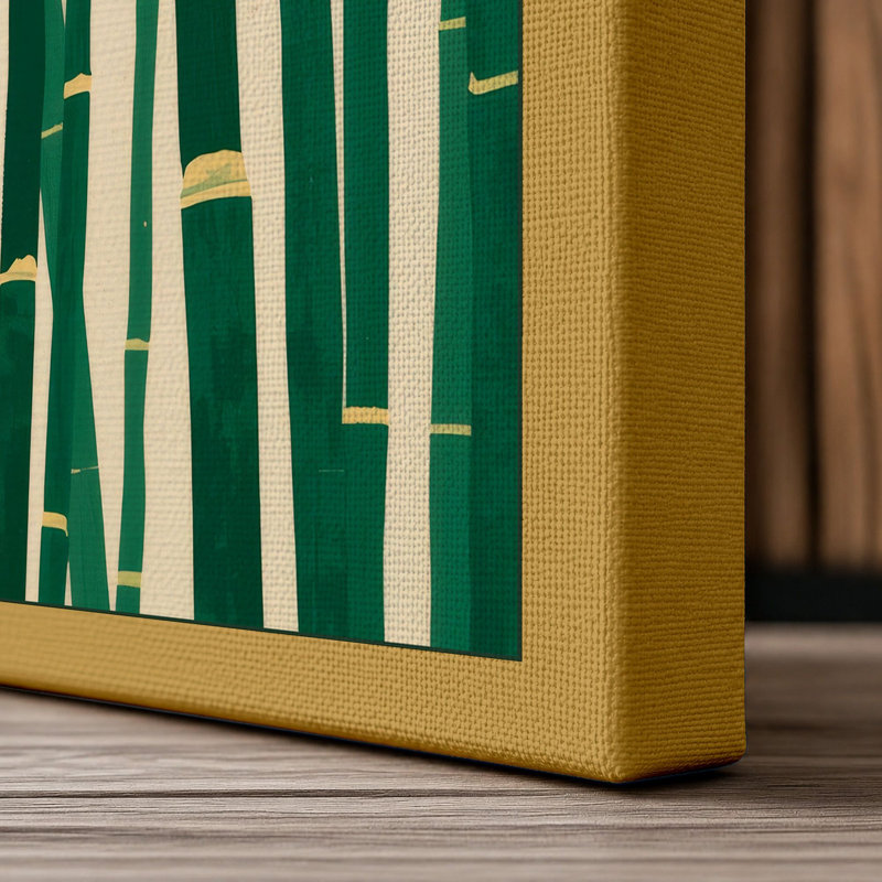 Bamboo Grove Botanical - Wrapped Canvas, 18x12 - 45.7 x 30.5 cm, Ochre Border