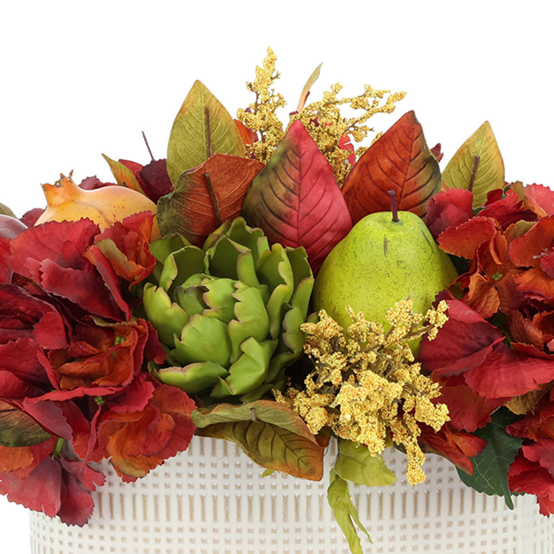 Fall Arrangement with Hydrangeas, Artichokes and Astilbe