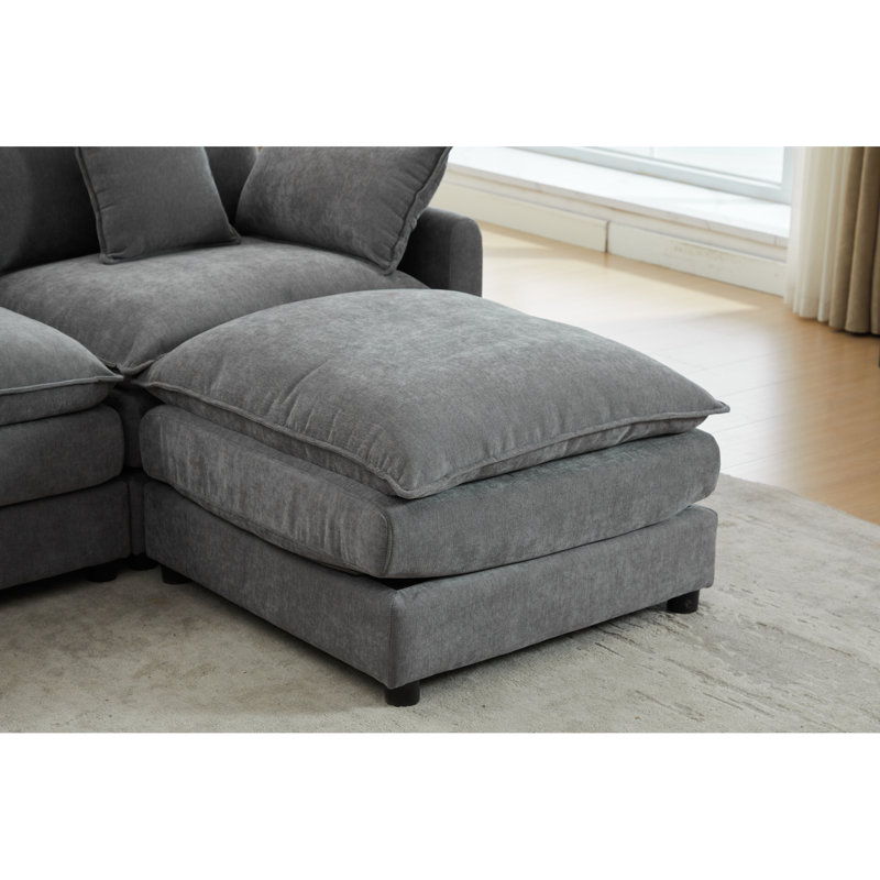 Spot de détente 3 en chenille grise moderne en L