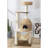 57.87" Natural Color Standard Solid + Manufactured Wood Cat Tree