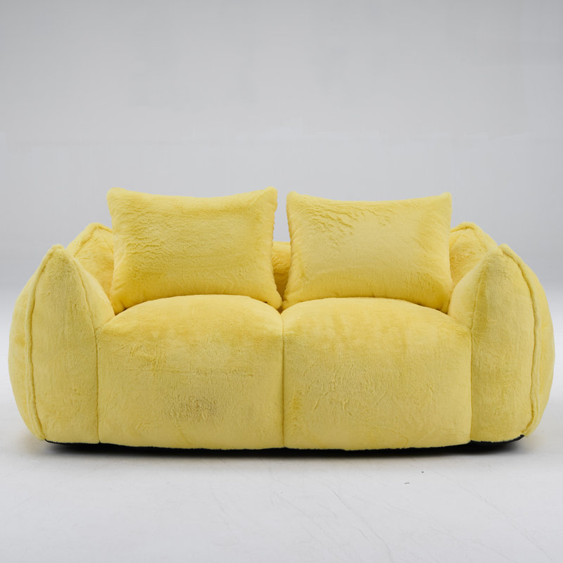 Soft Fluffy Loveseat, Yellow