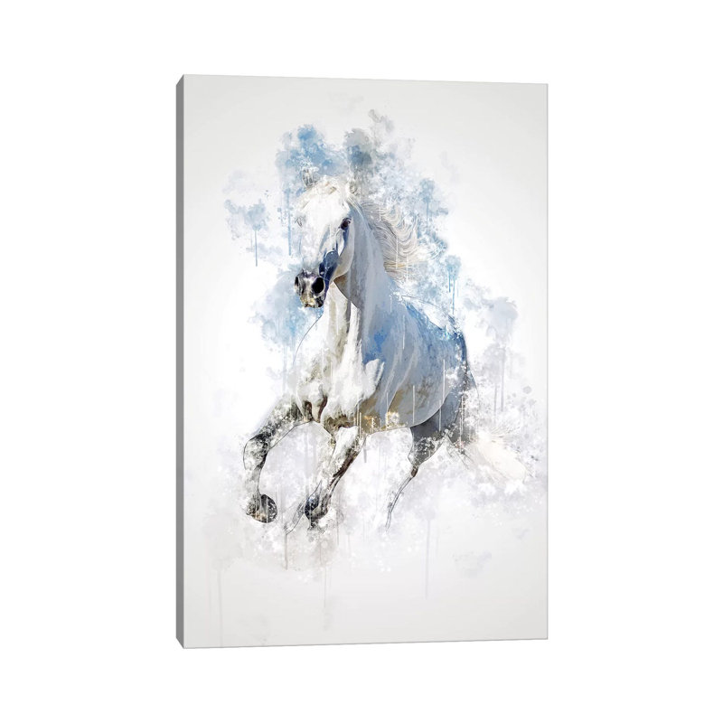 Cheval par Cornélin - peinture sur toile tendue, H 40 po x l 26 po x P 1,5 po