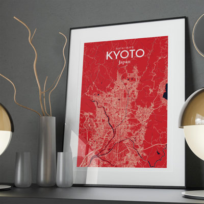 Kyoto City Map In Nautical - No Frame Print