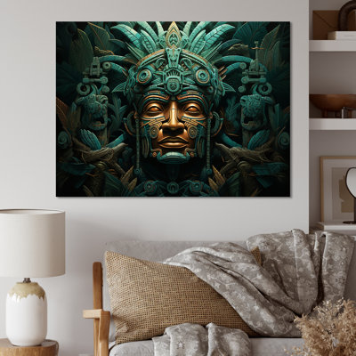 Maya Magic Aztec Mask I - Art mural mexicain