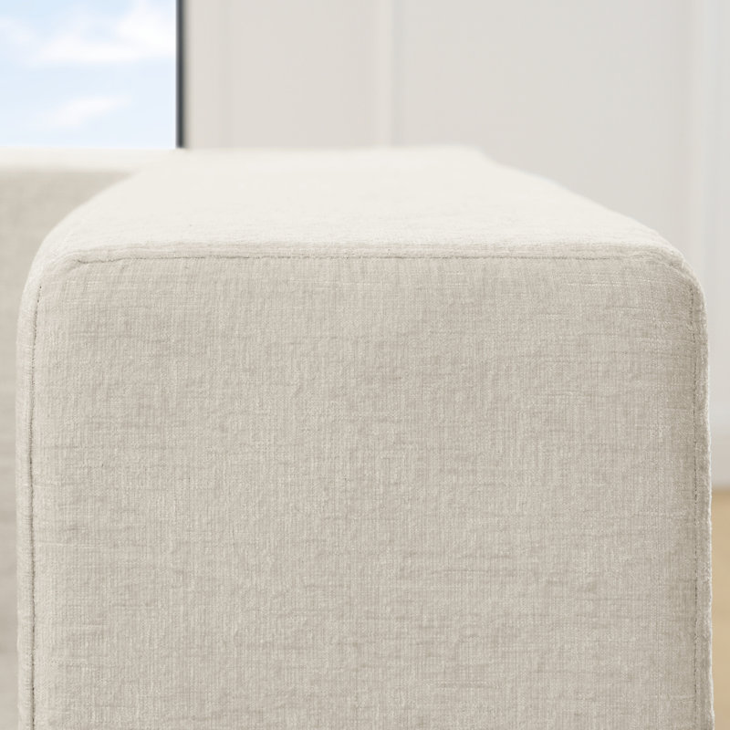 Canapé modulaire en U beige avec tissus et coussins de dossier moelleux en forme de U