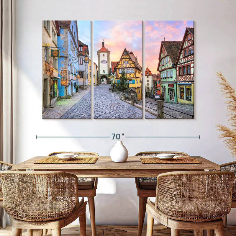 Sireci Cobbled Rothenburg Street, 42" H x 65" W