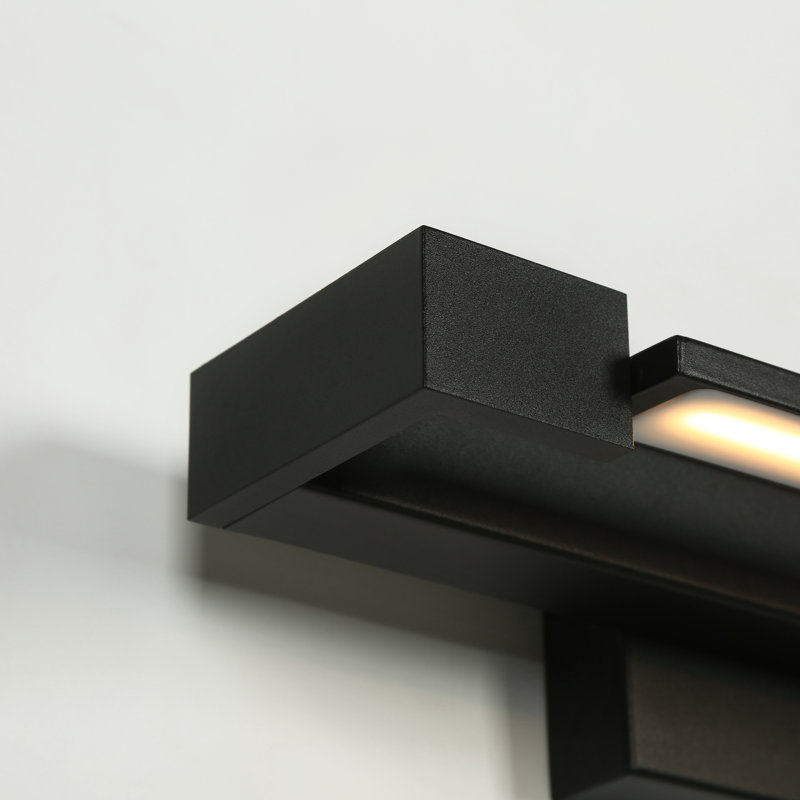 Luminaire de salle de bain 1 lumière DEL moderne noire 15,7 po, applique murale rotative, applique murale encastrée horizontale ou verticale à intensité variable 5 CCT