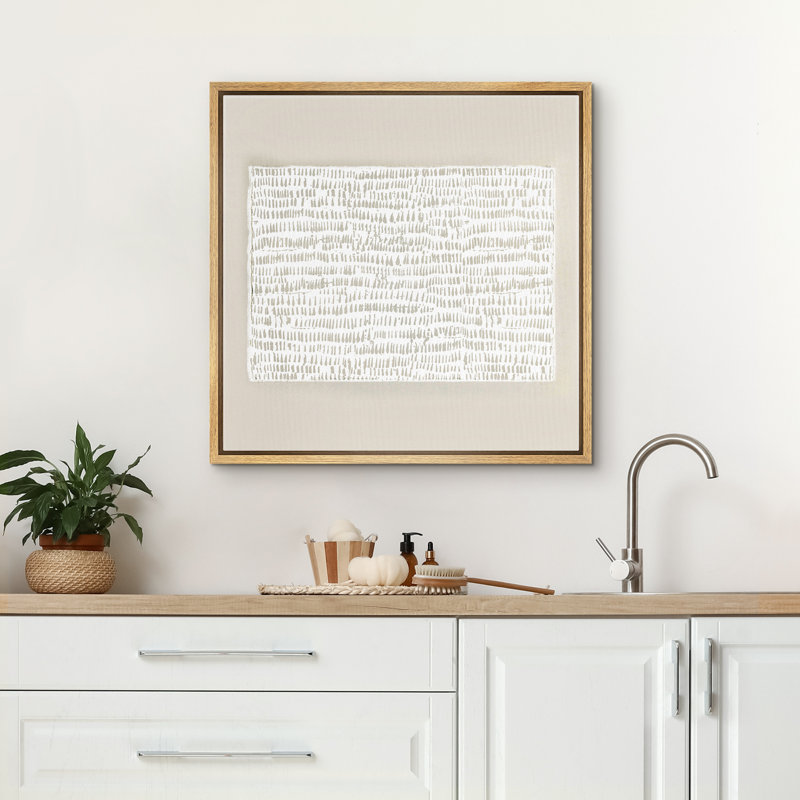 "Abstract Geometric Line", art mural encadré sur toile, Encadré naturel, H 24 po x l 24 po x P 1,5 po
