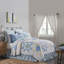 Adda Cream/Dusty Blue/Green Cotton Reversible Quilt-1119767821