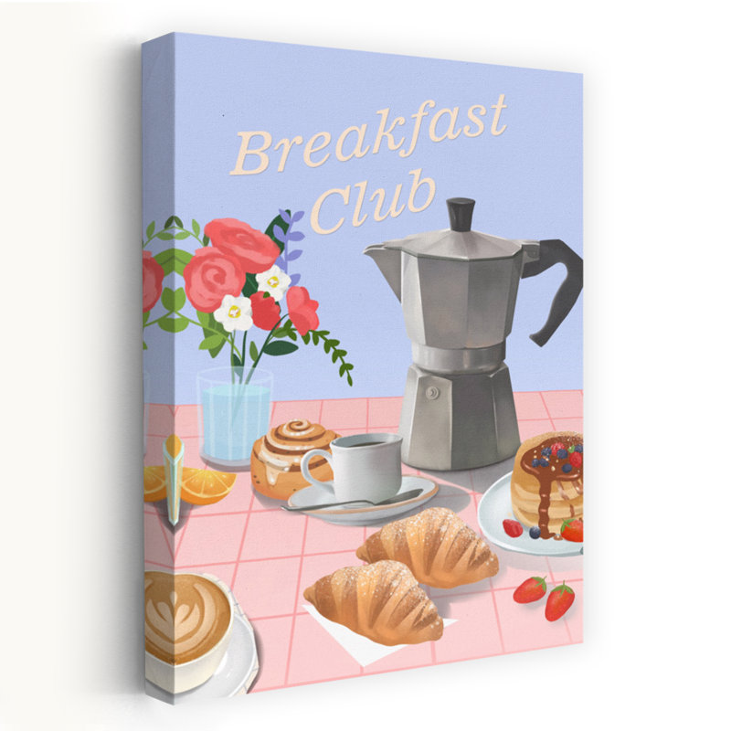 Tableau mural contemporain Breakfast Club aux fruits et fleurs, H 18 po x l 12 po