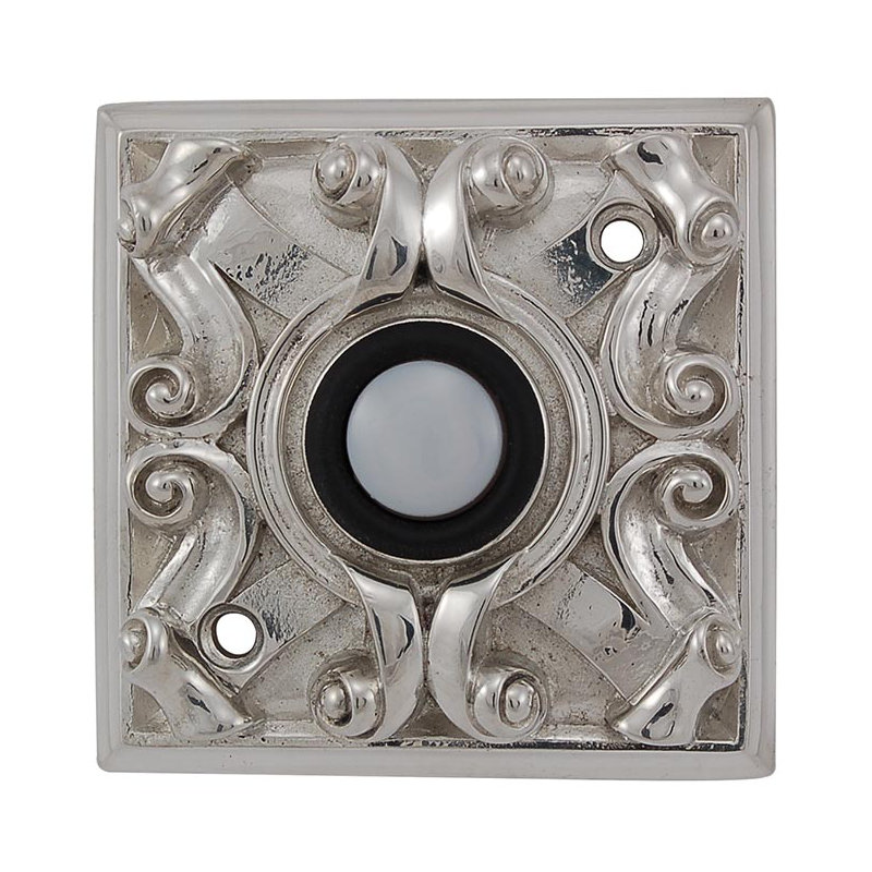Sforza Push Button, Polished Silver