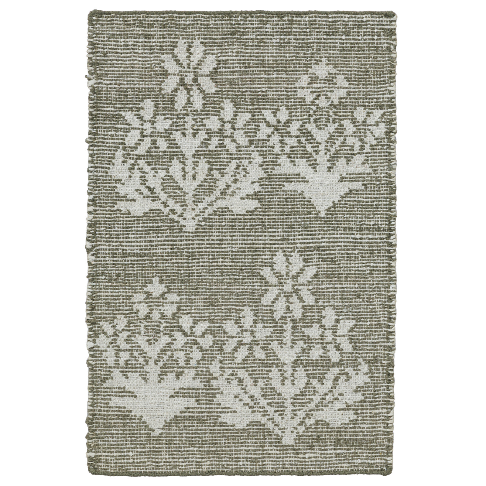 Heidi Botanical Flatweave Jute Rug, Green, 2'x3'