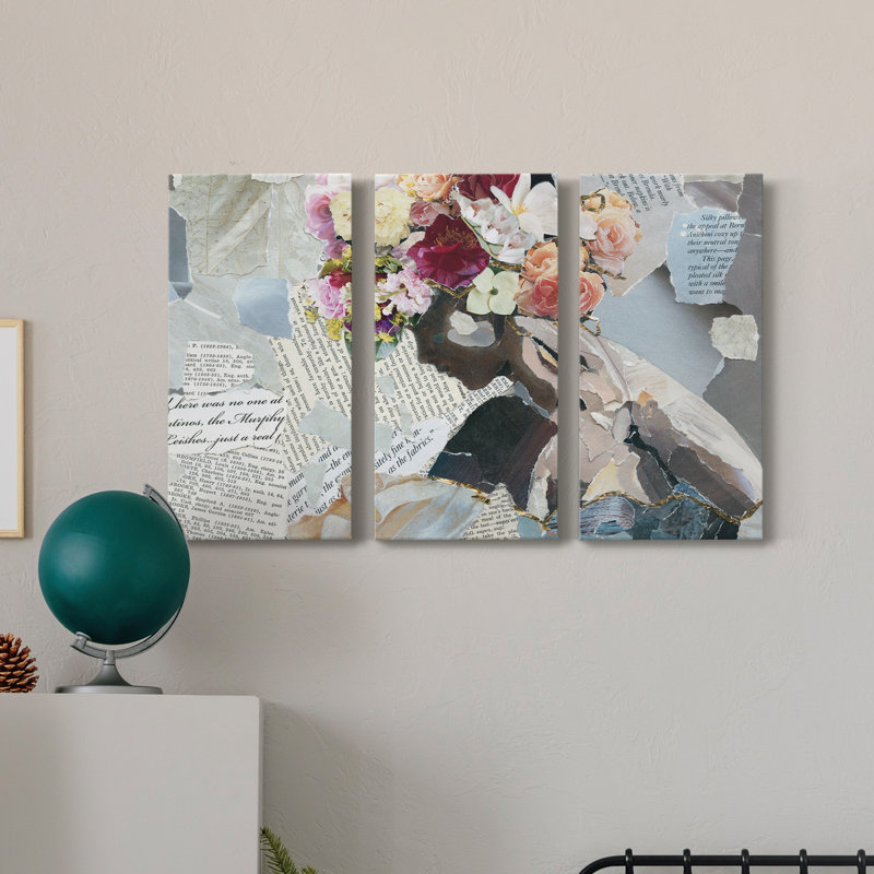 Contemplation II - 3 pièces, impression sur toile tendue, H 12 po x l 24 po x P 1 po