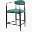Chaise de comptoir revêtue de tissu vert (ensemble de 2)-163994641