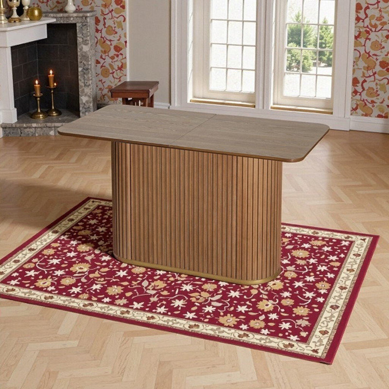 Table de comptoir de 63 pouces avec base piédestal pour salle à manger, Bois de frêne naturel