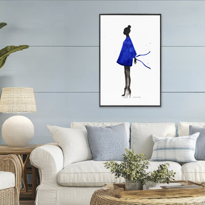 «Girl In Blue Dress Silhouette», estampe numérique, conception par Simone Elum