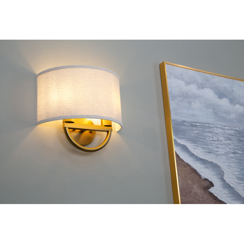 Linen fabric wall sconce