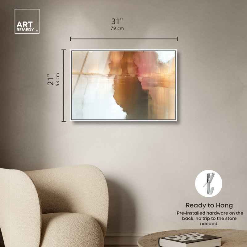 «Warmth of the Earth I», reproduction d'art acrylique encadrée par Art Remedy, cadre blanc, 30 x 20, H 21 po x l 31 po