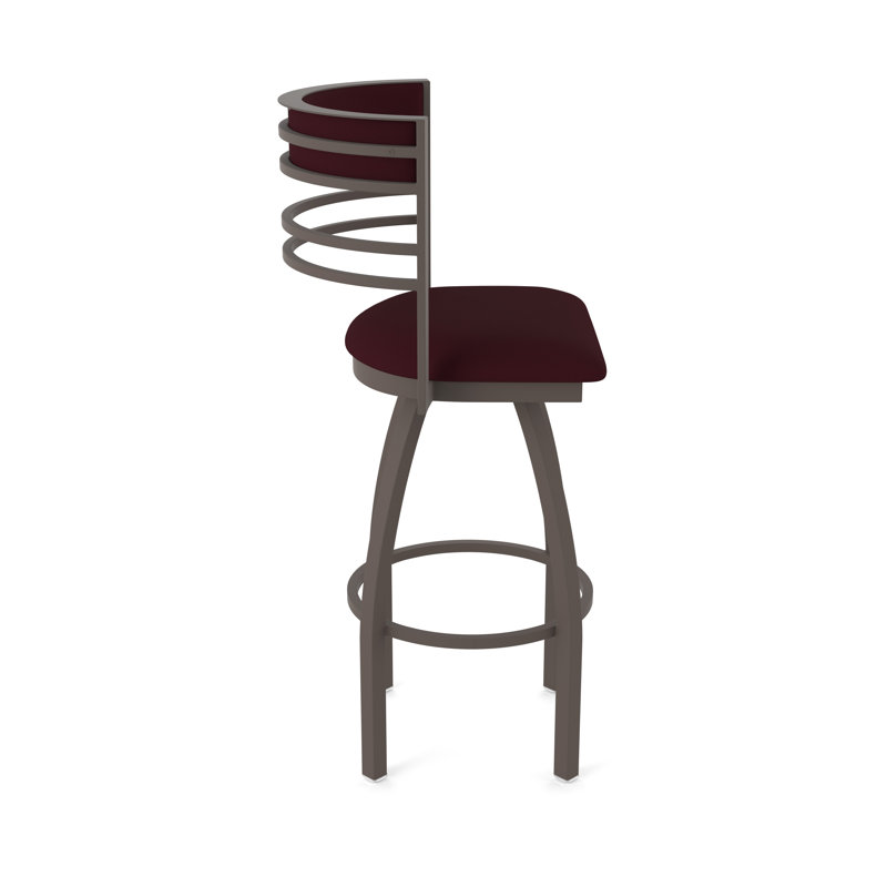 Hunter Swivel Stool, Vinyle - Canter Bordeaux, Bronze, Tabouret de bar (siège d'une hauteur de 36 po)