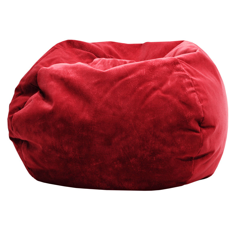 Fauteuil à billes classique, Petit, Suède de microfibre flamme rouge