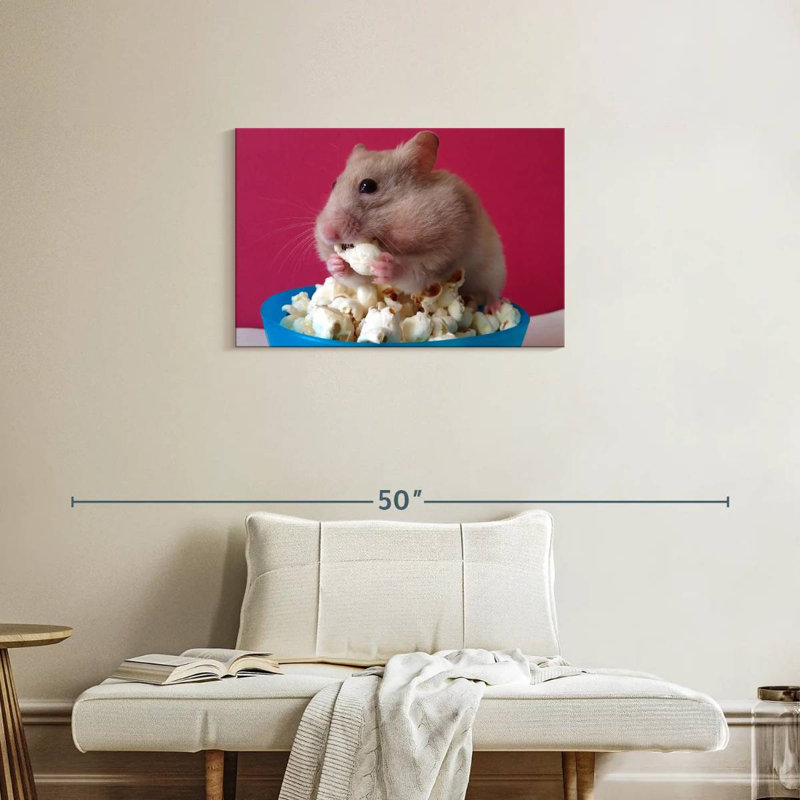 Ketti Hamster Eating Popcorn, 20" H x 30" W