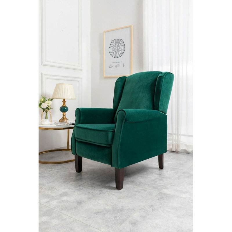 Phyllis Manual Recliner, Green Velvet